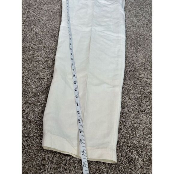 Lafayette New York 148 Linen Trouser Pant Pleated Taper Leg Women’s 16 Cream - Picture 11 of 15